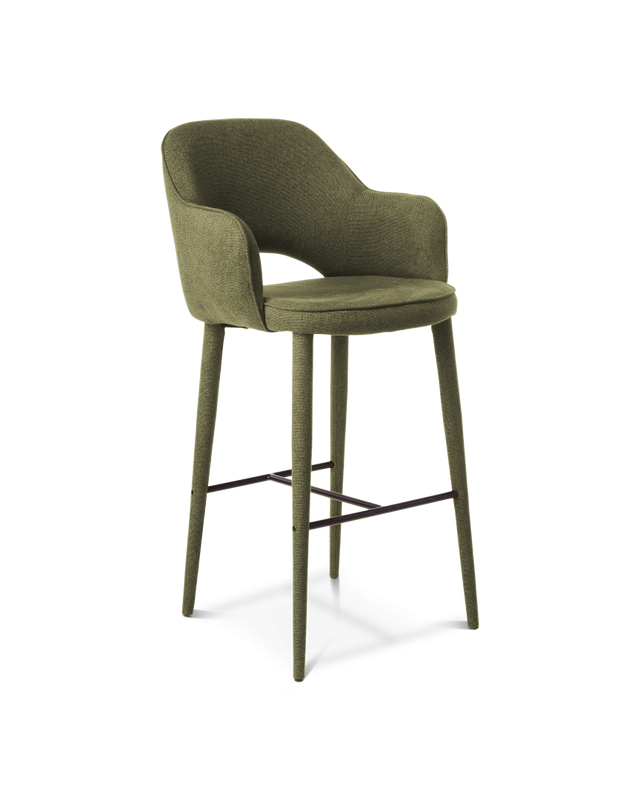 Krukken - Barstool%20Cosy%20Pols%20Potten%20%20fabric%20olivegreen%20b54%20x%20d60%20x%20h108,5%20zithoogte%2075%20cm